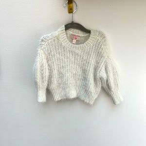 Angora-style sweater with balloon sleeves